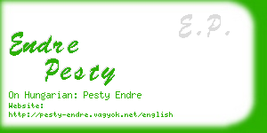 endre pesty business card